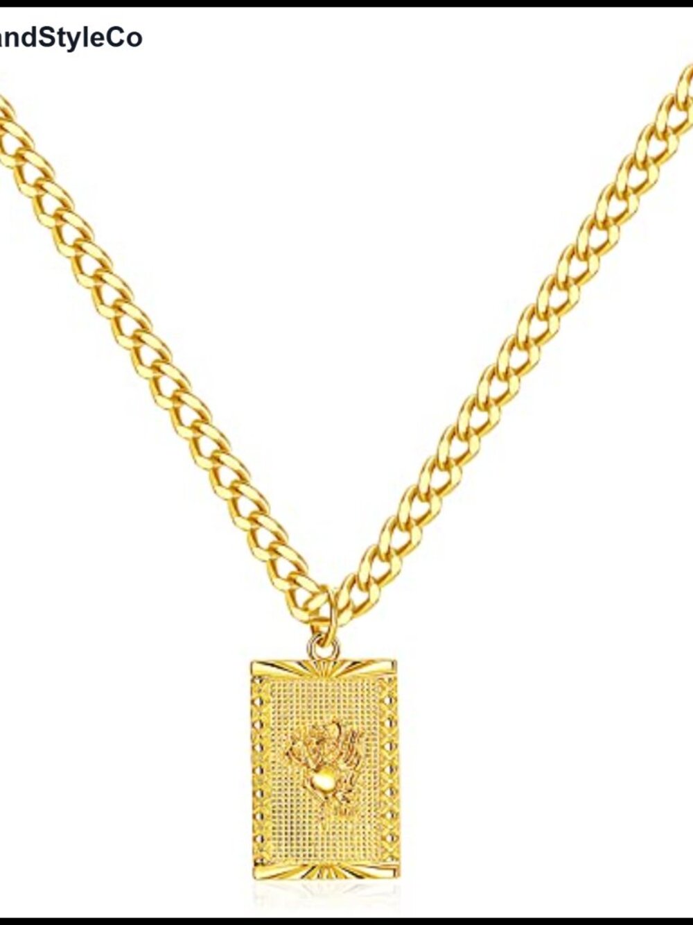 Women's Rose Coin Gold Plated Necklace with Curb Chain Pendant Jewelry 18"